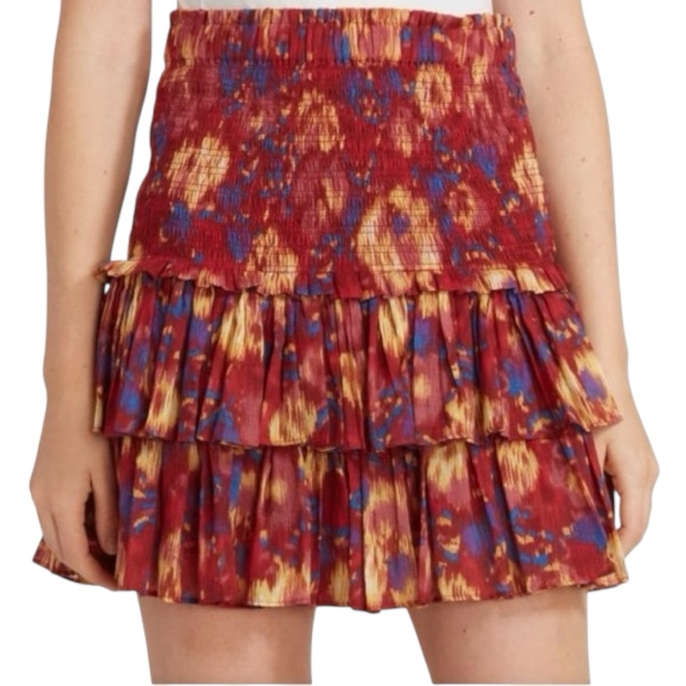Isabel Marant Étoile Naomi Skirt Multicolor Tiered Ruffle Size 42FR (US 10)
